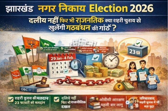 झारखंड नगर निकाय Elections 2026 : दलीय नहीं फिर भी राजनीतिक, क्या शहरी चुनाव से खुलेंगी गठबंधन की गांठें?