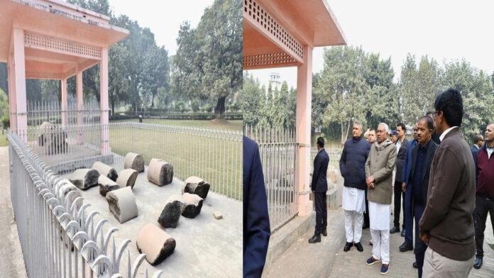 मुख्यमंत्री ने ऐतिहासिक व पुरातात्विक स्थल कुम्हरार पार्क का किया निरीक्षण, अधिकारियों को दिए निर्देश