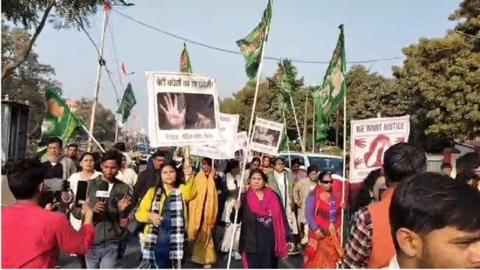 NEET छात्रा की हत्या और बेटियों की सुरक्षा को लेकर राजद महिला मोर्चा का विरोध मोर्चा