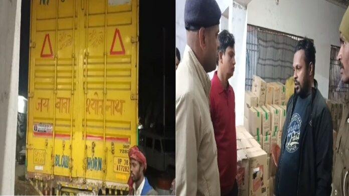 भोजपुर और पटना पुलिस की संयुक्त कार्रवाई में 60 लाख की शराब जब्त, 10 चक्का कंटेनर ले लाई जा रही थी शराब