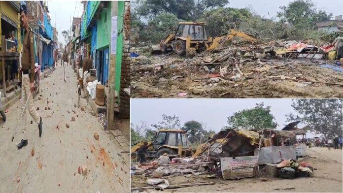 जहानाबाद में अतिक्रमण हटाने के दौरान बवाल, पुलिस पर पथराव, दो जवान घायल