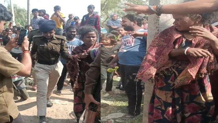 बच्चा चोरी के आरोप में महिला को ग्रामीणों ने पकड़ कर किया पुलिस के सुपुर्द, शहर में मची सनसनी