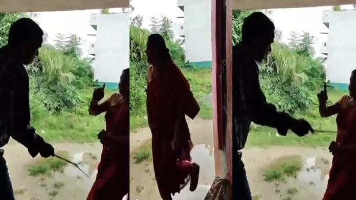 सरकारी शिक्षक ने महिला की विद्यालय में पिटाई की, वीडियो हुआ Viral