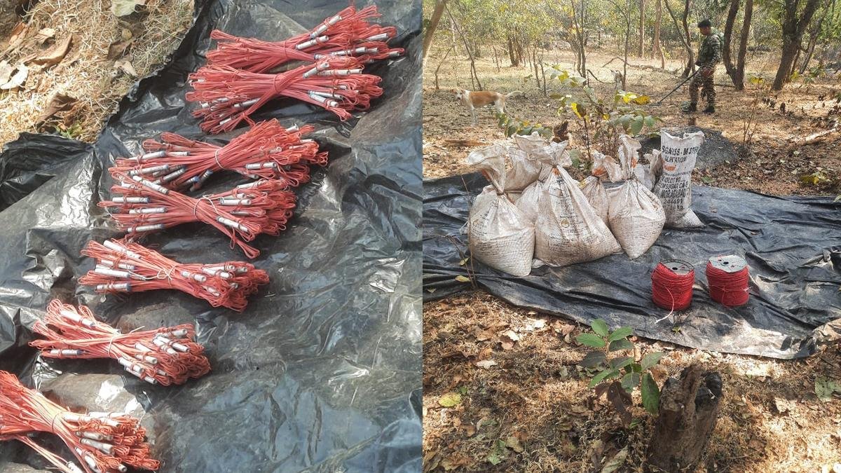 जंगल क्षेत्र में सुरक्षाबलों को मिली बड़ी सफलता, भारी मात्रा में बम बनाने वाला सामान बरामद | 22Scope News Gaya Police 1 2 22Scope News