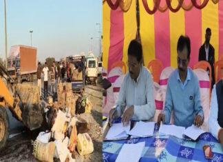 64 लाख की अवैध शराब पर चला बुलडोजर, 91 कांडों की जब्त सामग्री विनष्ट