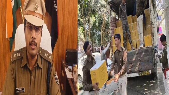 टक्कर ने खोला तस्करी का राज, पकड़ा गया शराब का जखीरा, 4844 लीटर विदेशी शराब बरामद