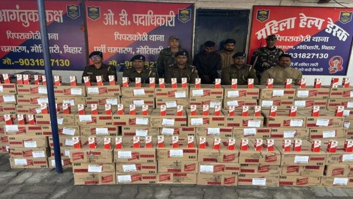 होली से पहले पिपराकोठी पुलिस की बड़ी कार्रवाई, ट्रक सहित 50 लाख की शराब बरामद