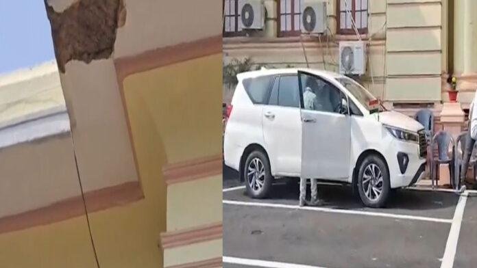 विधानसभा में बड़ा हादसा टला, मुख्य भवन का छज्जा अचानक भरभरा कर गिरा, बाल-बाल बचे विधायक