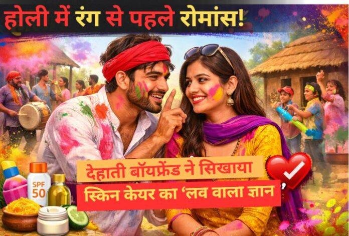 होली में रंग से पहले रोमांस: देहाती बॉयफ्रेंड ने गर्लफ्रेंड को ऐसे दिया स्किन केयर का “लव वाला ज्ञान”