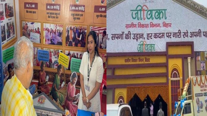 मंत्री श्रवण कुमार ने पटना के गांधी मैदान में लगे जीविका स्टॉल का किया उद्घाटन