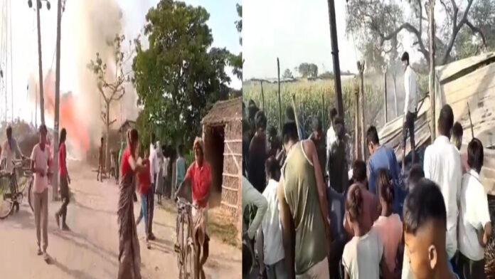 लेवा गांव में भीषण आग, 3 घर जलकर राख, गरीब मजदूर परिवार बेघर