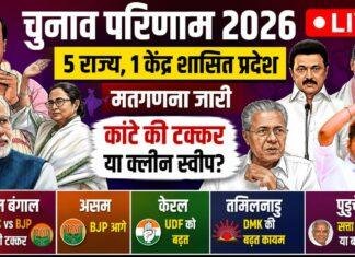 Election Results 2026 Live: पांच राज्यों में Counting जारी, बंगाल में TMC-BJP टक्कर, असम में BJP आगे