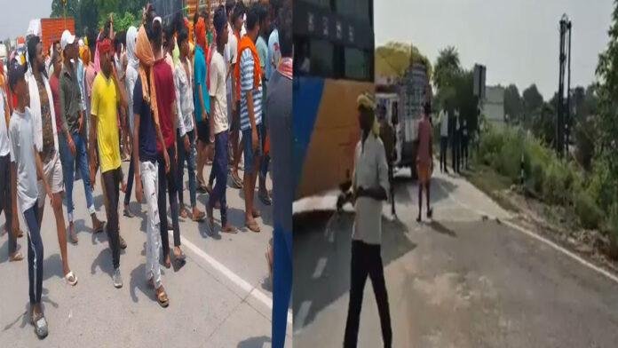 मानसिक रूप से परेशान युवक की पुलिस एनकाउंटर के दौरान मौत, स्थानीय ग्रामीणों ने फूटा गुस्सा, आरा-बक्सर फोरलेन को किया जाम