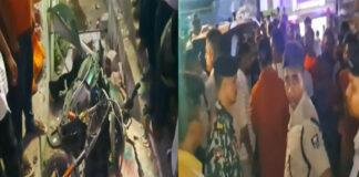 तेज रफ्तार कार ने मोमो स्टॉल दुकान को उड़ाया, व्यक्ति की घटनास्थल पर मौत, संचालक गंभीर रूप से घायल