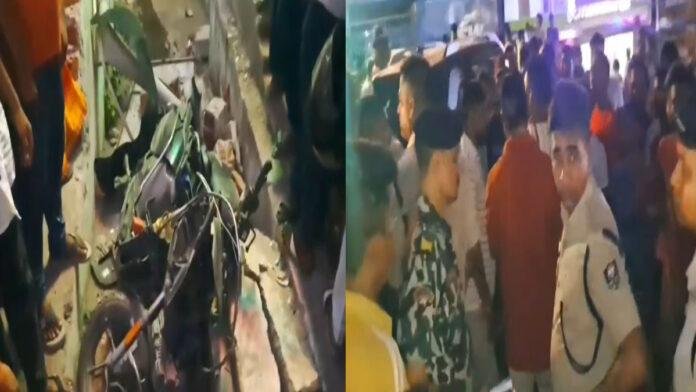 तेज रफ्तार कार ने मोमो स्टॉल दुकान को उड़ाया, व्यक्ति की घटनास्थल पर मौत, संचालक गंभीर रूप से घायल