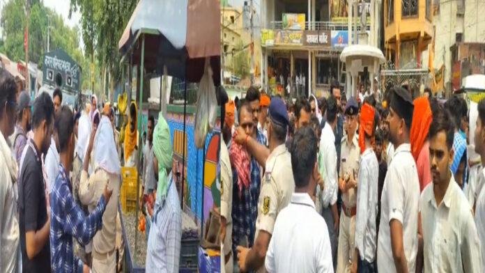 भभुआ में अतिक्रमण अभियान पर बवाल, ठेला क्षतिग्रस्त होने से फुटपाथी दुकानदारों का सड़क जाम, पूर्व सभापति व पूर्व उप सभापति के बीच तीखी बहस