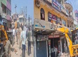 मोतिहारी में बुलडोजर एक्शन, छतौनी चौक से ढाका रोड तक चला अतिक्रमण हटाओ अभियान
