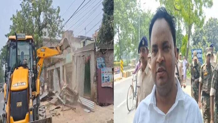 मोतिहारी में फिर चला बुलडोजर, हवाई अड्डा चौक से बायपास तक अतिक्रमण हटाने की बड़ी कार्रवाई