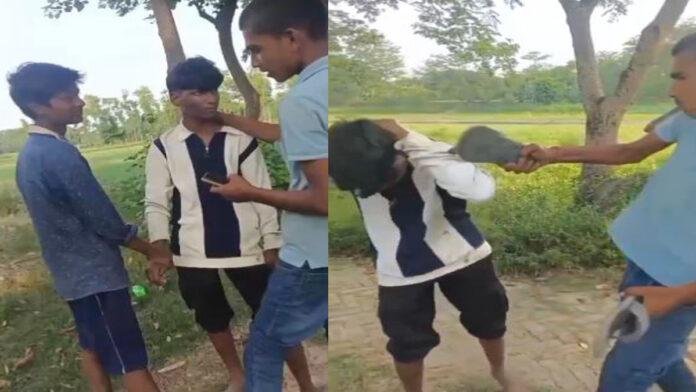 नाबालिग किशोर की बेरहमी से पिटाई, Video सोशल मीडिया पर Viral
