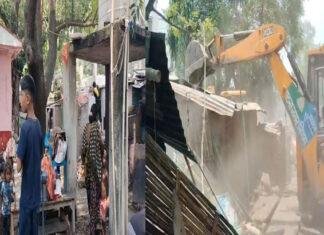 पटना में फिर चला 'पीला पंजा', अवैध बस्ती पर चला बुलडोजर