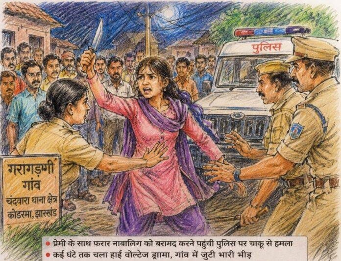 1882 Koderma Love Story: प्रेमी से बिछड़ने पर नाबालिग का हाई वोल्टेज ड्रामा, महिला पुलिसकर्मी पर चाकू से हमला
