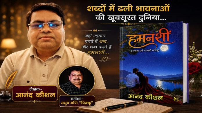 आनंद कौशल की 'हमनशीं' - दिल से निकली गजलें, इंसानी जज्बातों का सजीव आईना