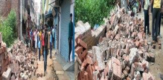 ईंट का दीवार गिरने से 2 मासूम बच्चों की दर्दनाक मौत, लोगों ने किया सड़क जाम ईंट का दीवार गिरने से 2 मासूम बच्चों की दर्दनाक मौत, लोगों ने किया सड़क जाम