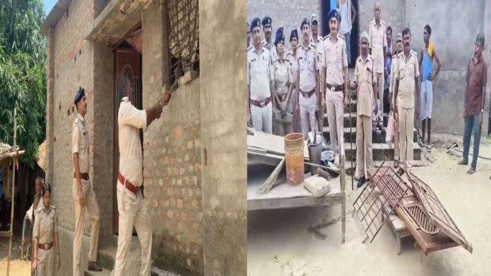 Motihar Kurki फरार हत्यारोपी पर पुलिस का बड़ा शिकंजा, लखौरा में घर की हुई कुर्की