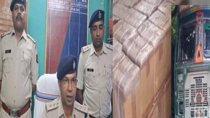 Naubatpur Police अरवल मोड़ के पास से पुलिस ने खाद की बोरी से बरामद की भारी मात्रा में अंग्रेजी शराब, 2 लोग गिरफ्तार