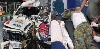 Dhanbad Police Vehicle AccidentDhanbad Police Vehicle Accident: छापेमारी के बाद लौट रही हजारीबाग पुलिस टीम हुई हादसे का शिकार, एक जवान की मौत, तीन घायल