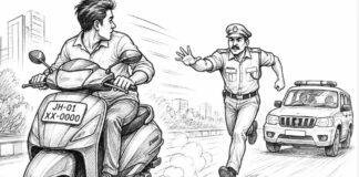 Ranchi Crime: फर्जी नंबर प्लेट लगाकर चला रहा था स्कूटी, पुलिस ने पकड़ा तो चालक फरार