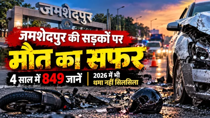 Jamshedpur Road Accident news जमशेदपुर की सड़कों पर मौत का सफर: 4 साल में 849 जानें, 2026 में भी थमा नहीं सिलसिला