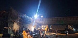 Muzaffarpur Darbhanga Fourlane Accident: मुजफ्फरपुर-दरभंगा फोरलेन पर फ्लाईओवर का सेटरिंग गिरा, बाल-बाल टला बड़ा हादसा