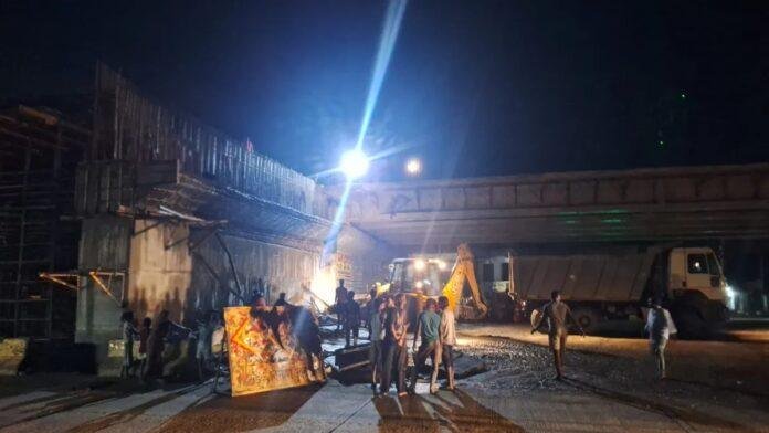 Muzaffarpur Darbhanga Fourlane Accident: मुजफ्फरपुर-दरभंगा फोरलेन पर फ्लाईओवर का सेटरिंग गिरा, बाल-बाल टला बड़ा हादसा