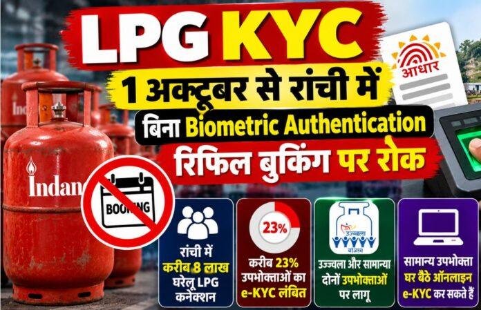LPG KYC: रांची में 1 अक्टूबर से बिना Biometric Authentication रिफिल बुकिंग पर रोक