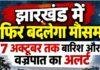 Jharkhand Weather: झारखंड में फिर बदलेगा मौसम, 7 अक्टूबर तक बारिश और वज्रपात का अलर्ट